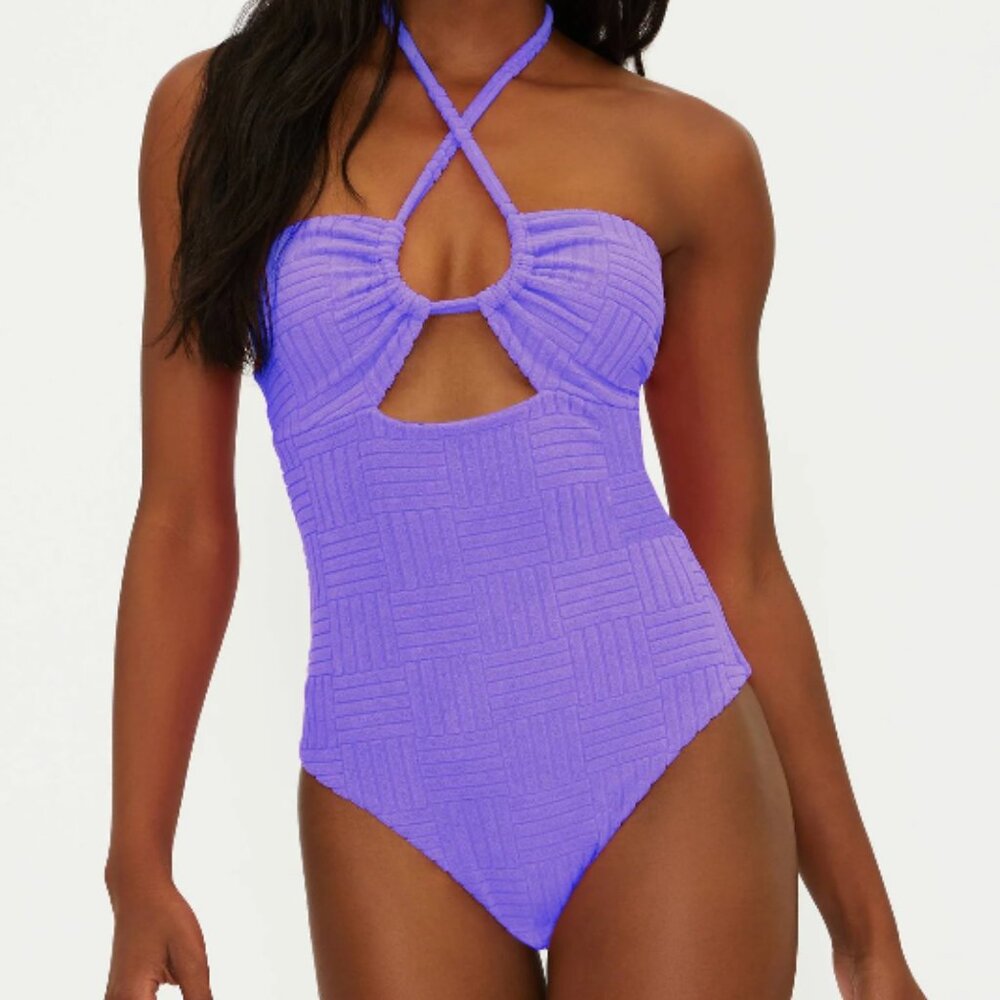 Beach Riot Phoenix One Piece Ultra Violet Terry
